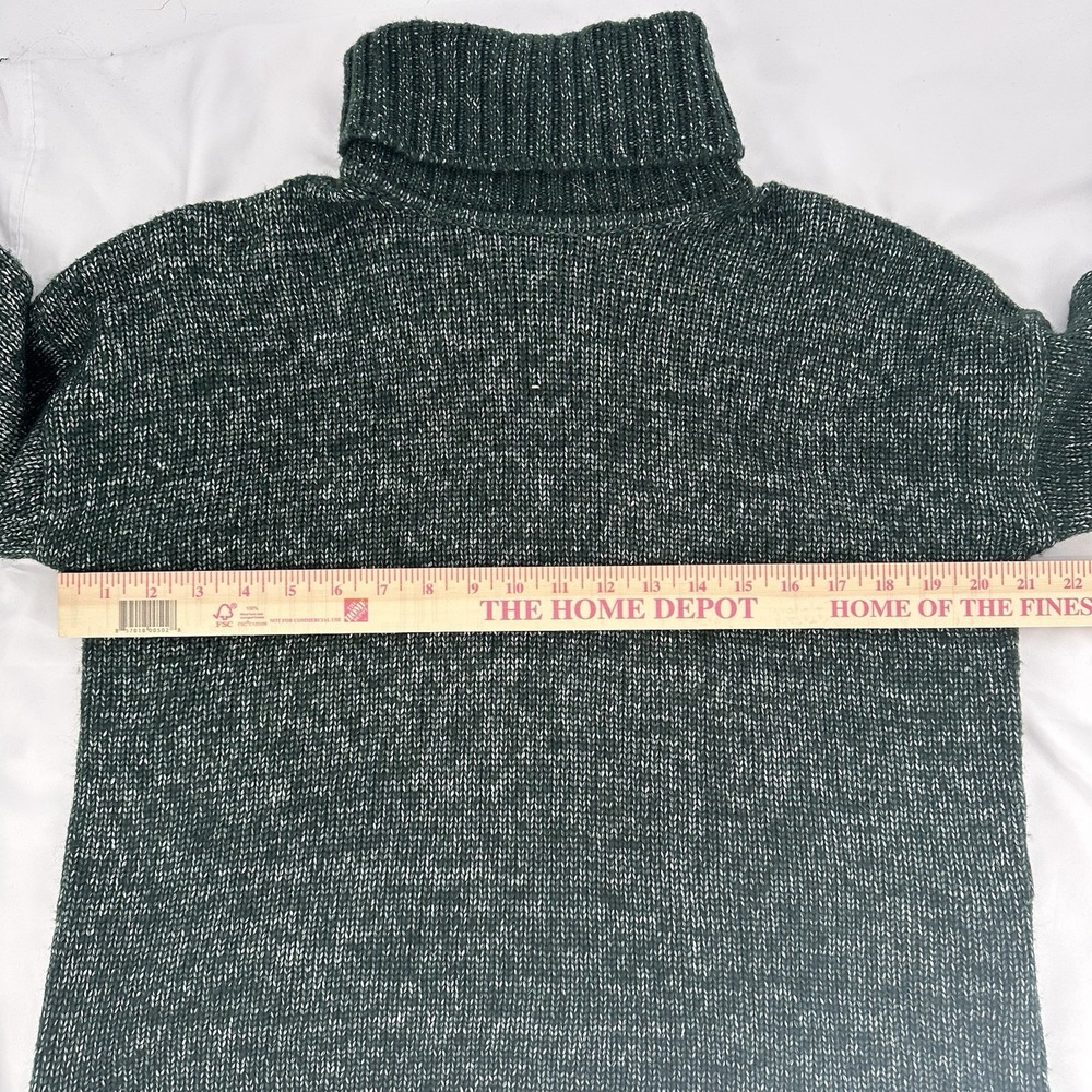 Banana Republic Sz S‎ Turtleneck Sweater Hunter Green White Minimalist Cozy - Picture 6 of 6
